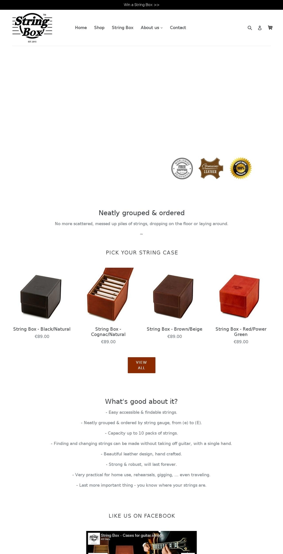 string-box.com shopify website screenshot