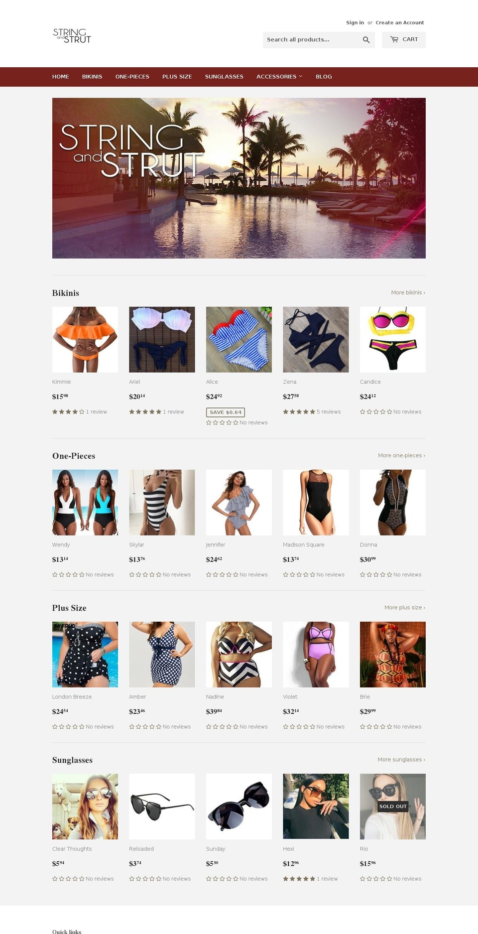 stringandstrut.com — Shopify storefront screenshot