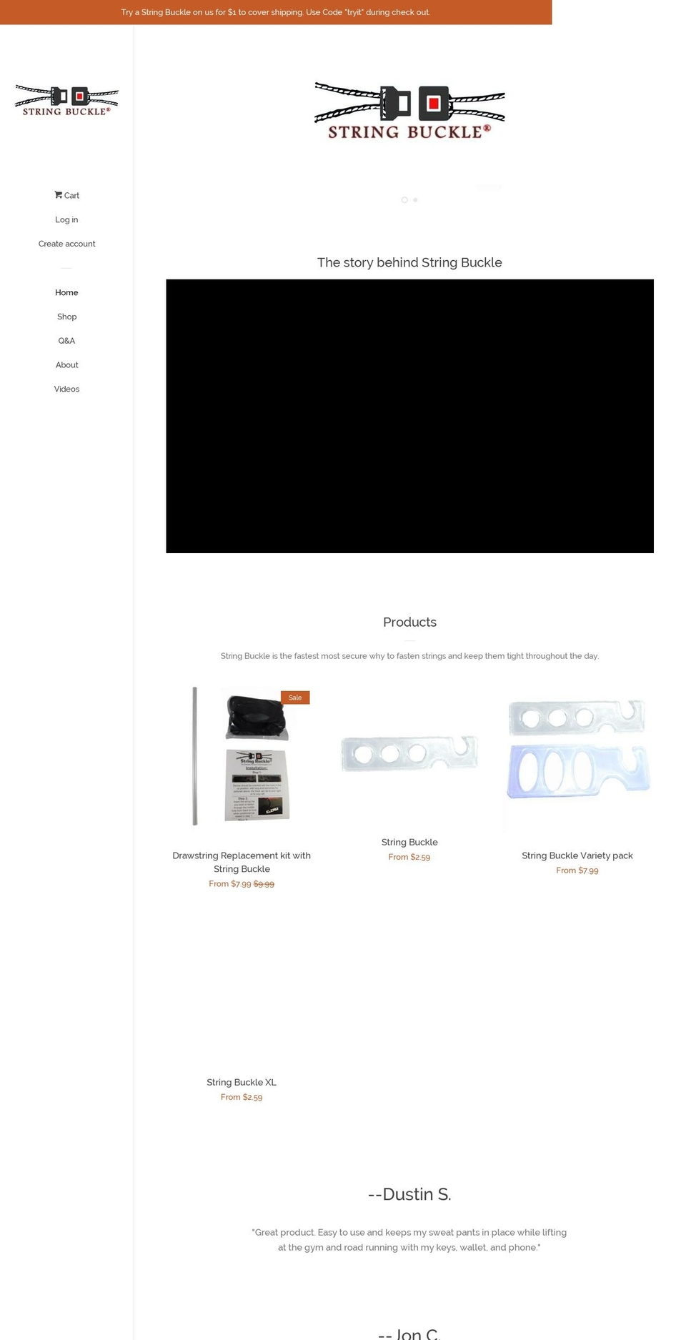 stringbuckle.com — Shopify storefront screenshot