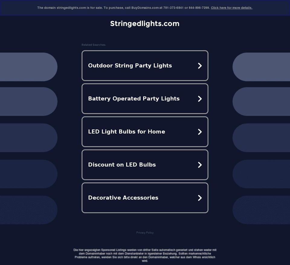 stringedlights.com — Shopify storefront screenshot