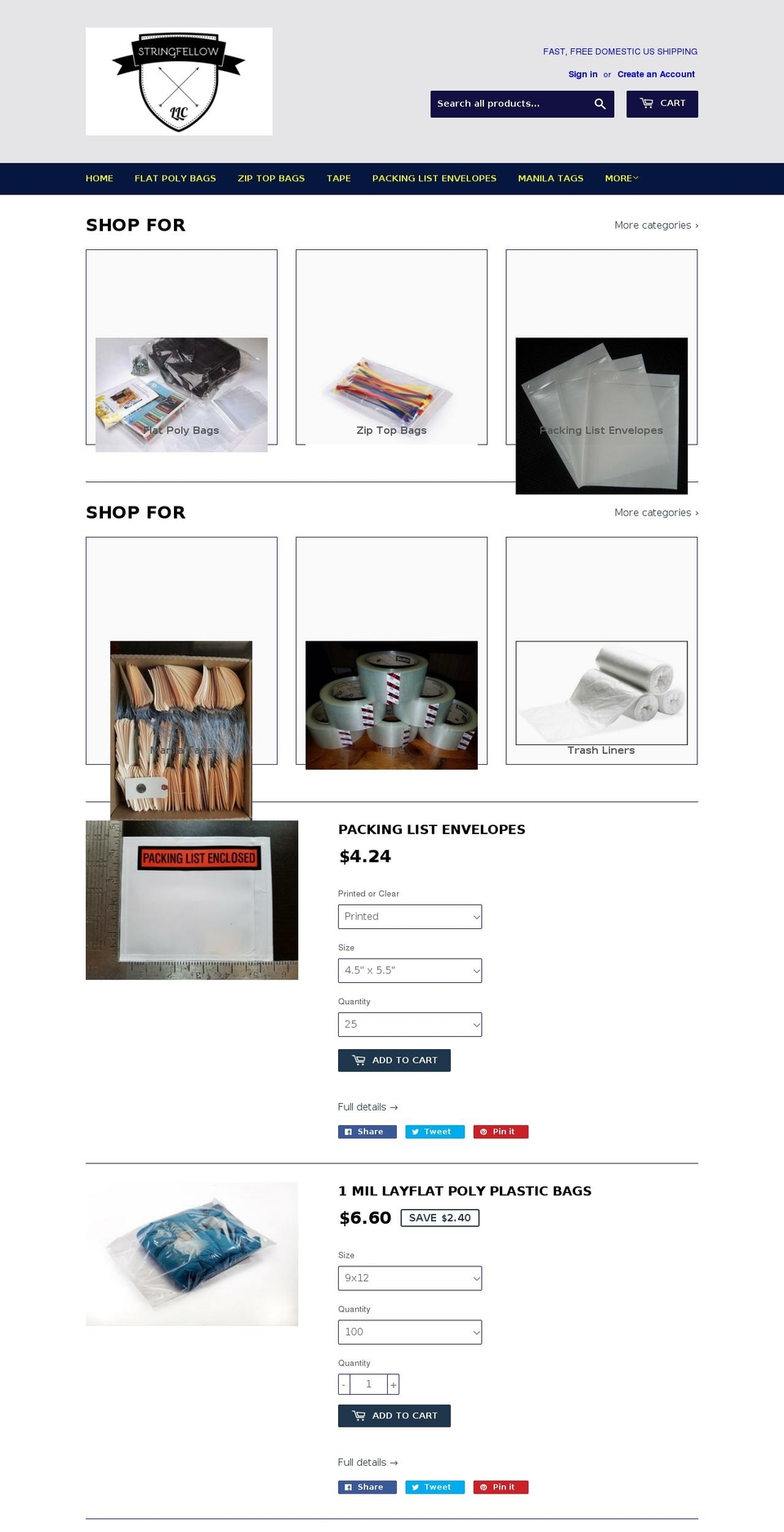 stringfellowllc.net shopify website screenshot