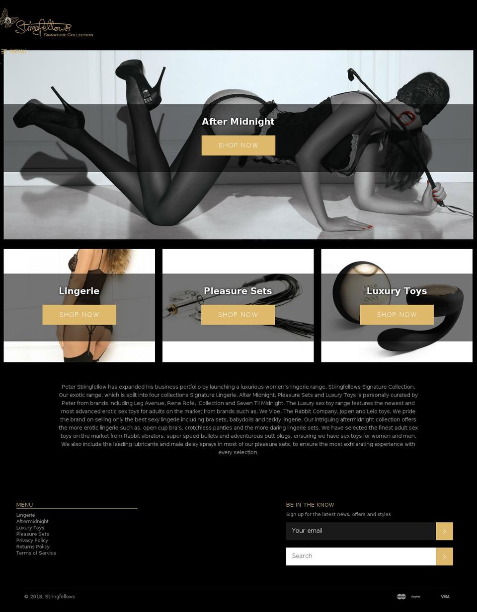 stringfellows-lingerie.com — Shopify storefront screenshot