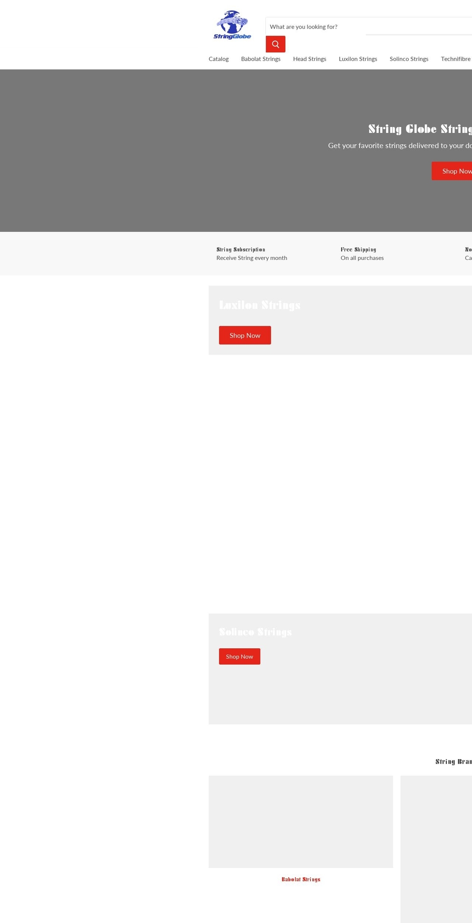 stringglobe.com — Shopify storefront screenshot