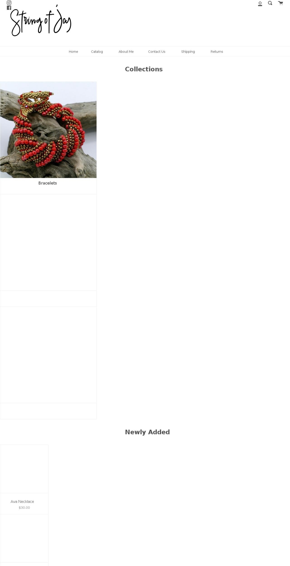 stringofjoy.com shopify website screenshot