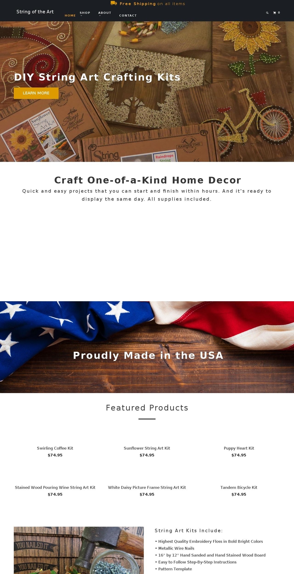 stringoftheart.com shopify website screenshot