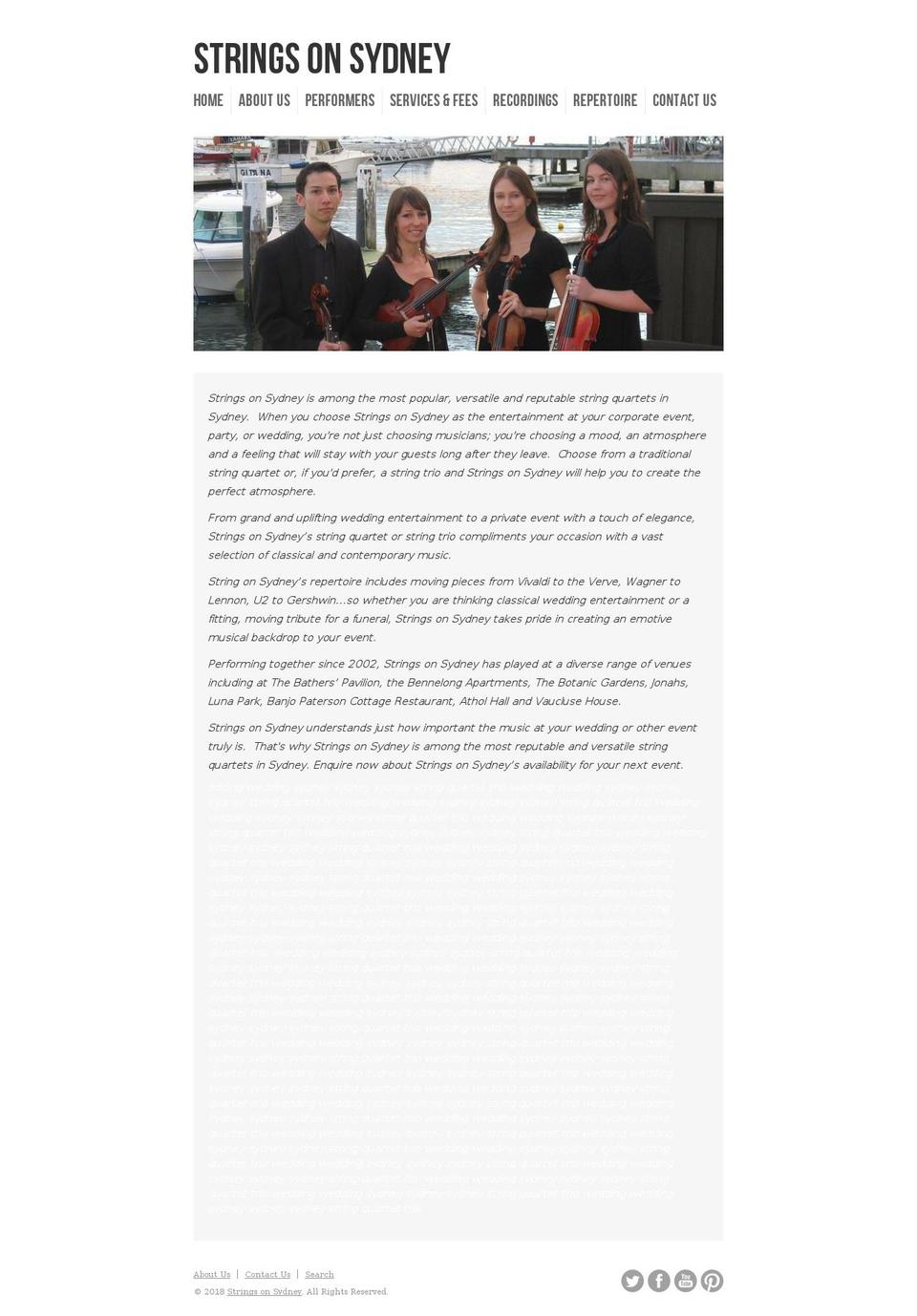 stringsonsydney.com.au shopify website screenshot