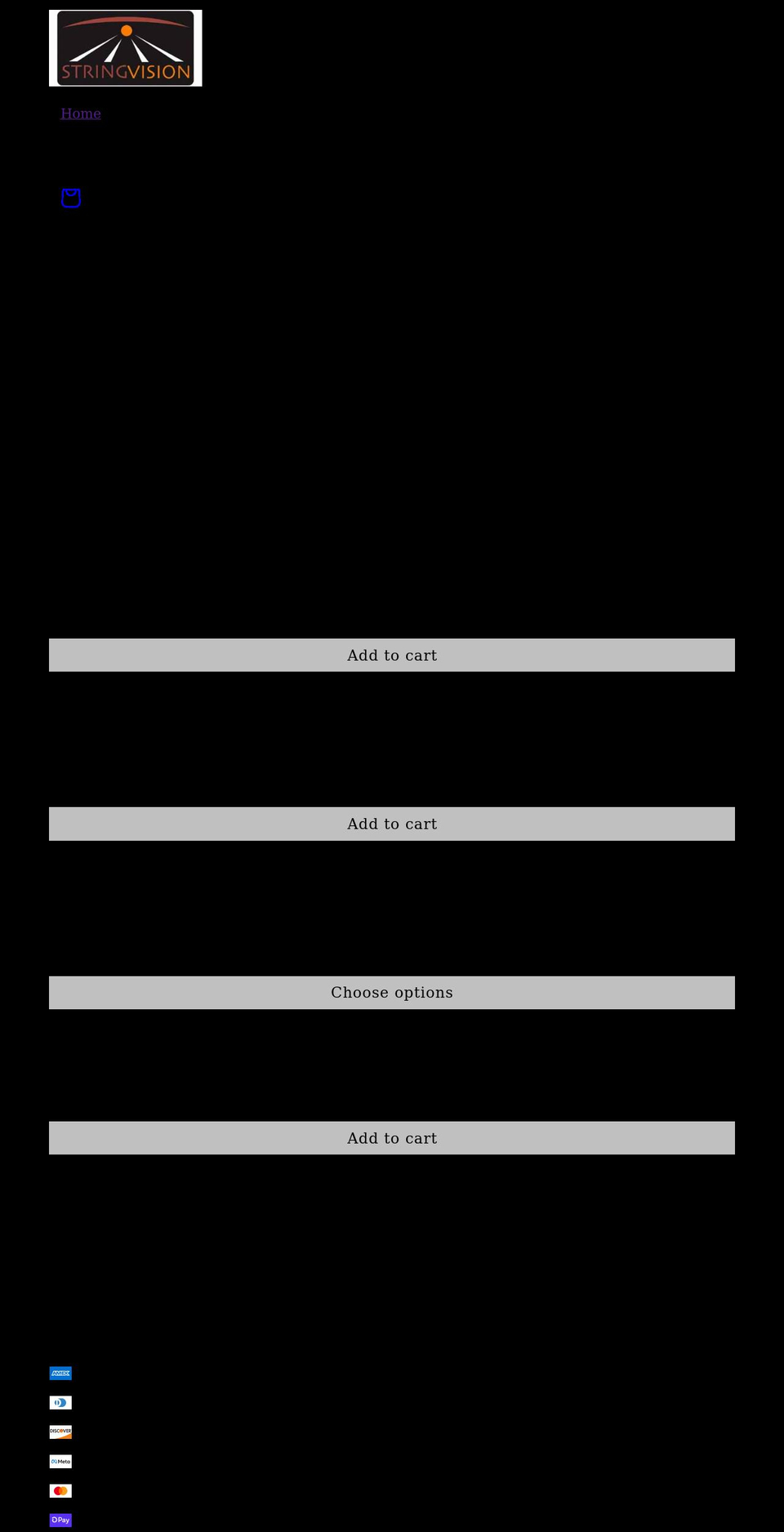 stringvision.com shopify website screenshot