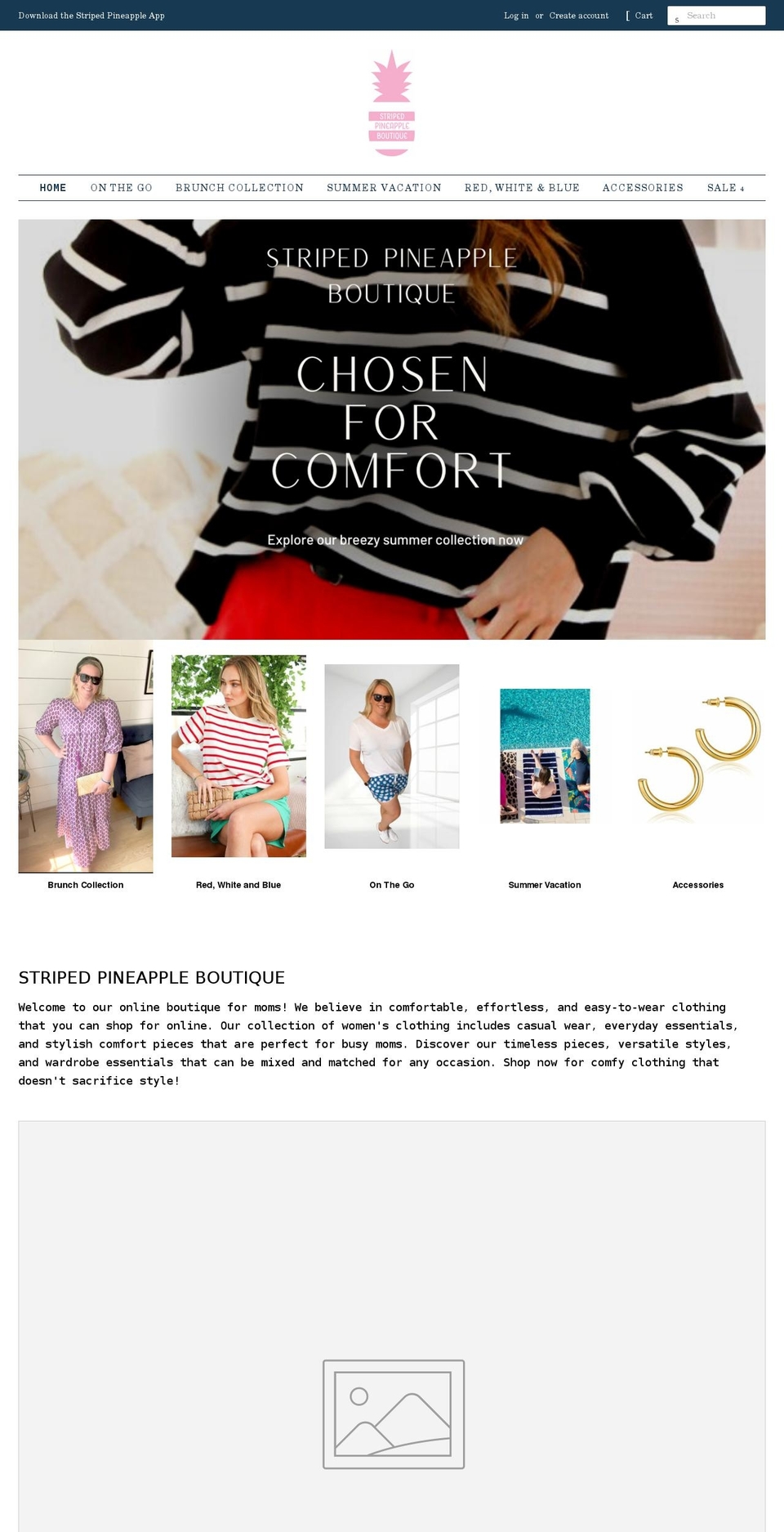 stripedpineappleboutique.com shopify website screenshot
