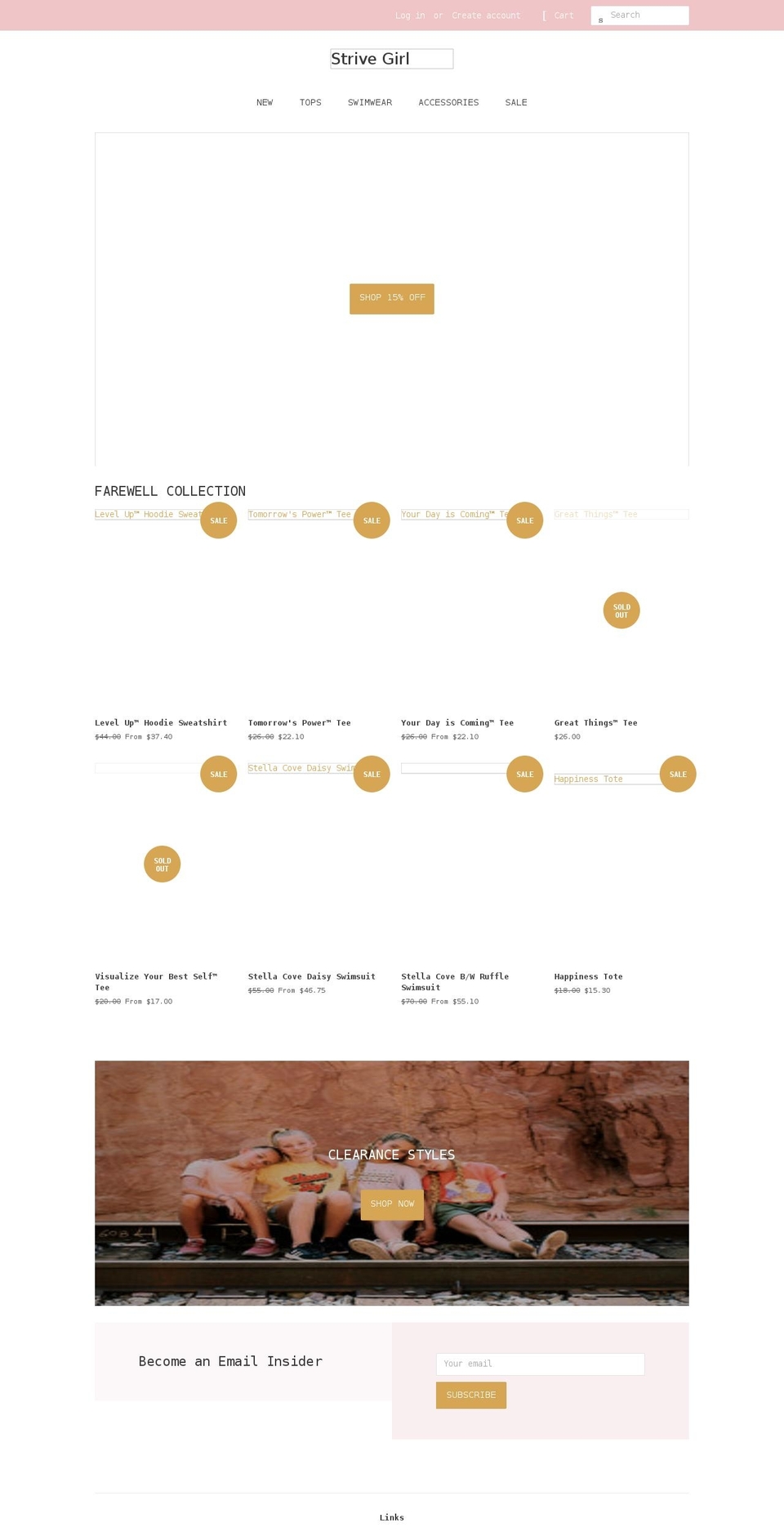 strivegirl.com — Shopify storefront screenshot