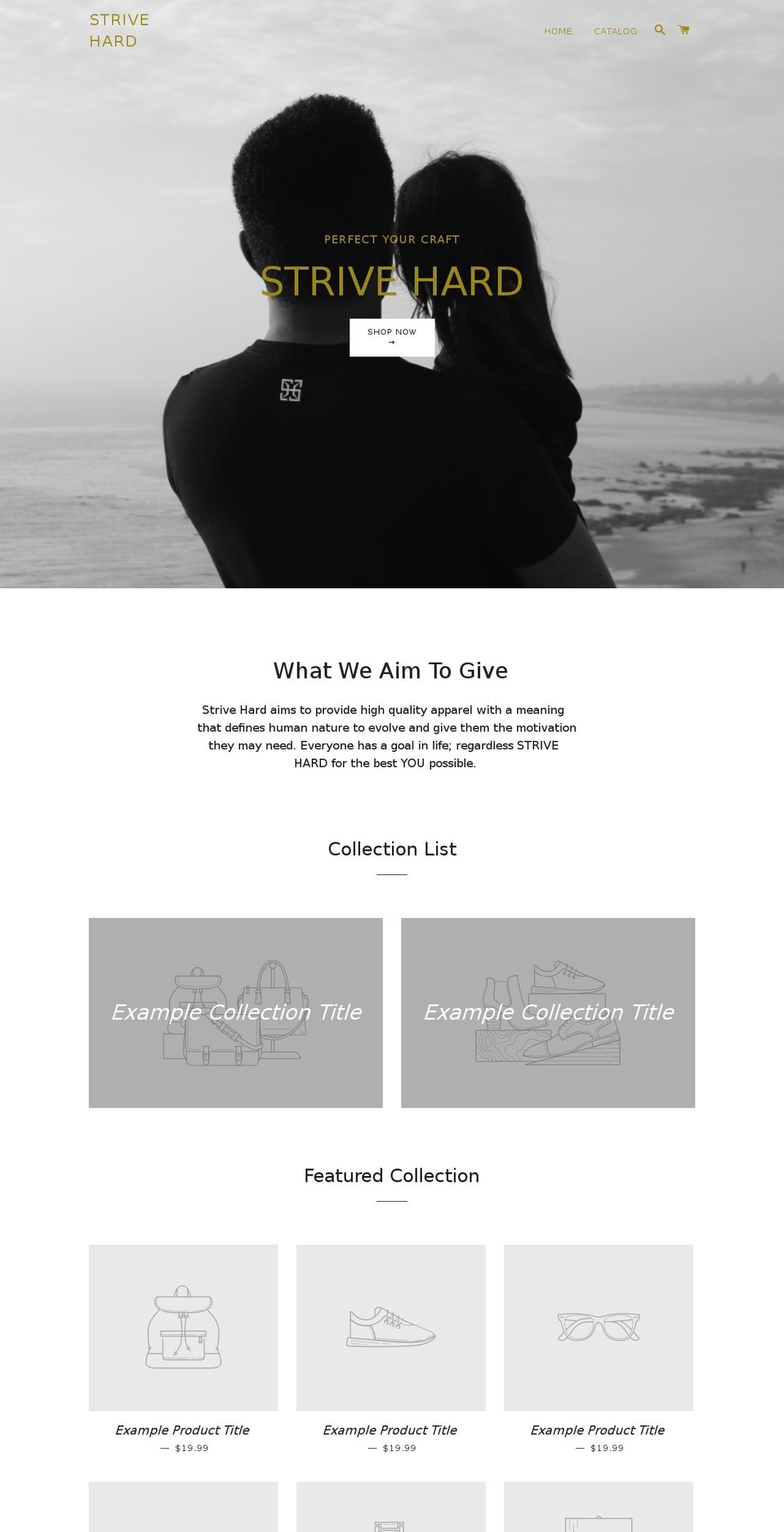 strivehard.com — Shopify storefront screenshot