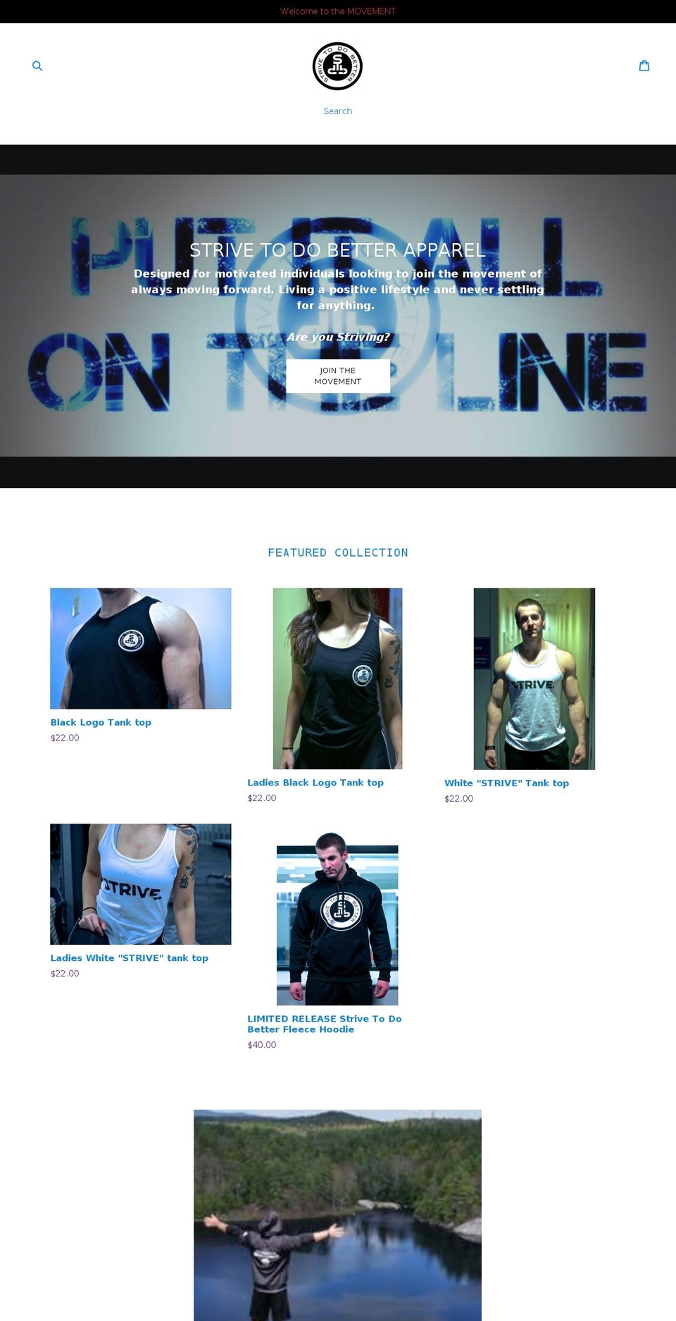 strivetodobetterapparel.com — Shopify storefront screenshot