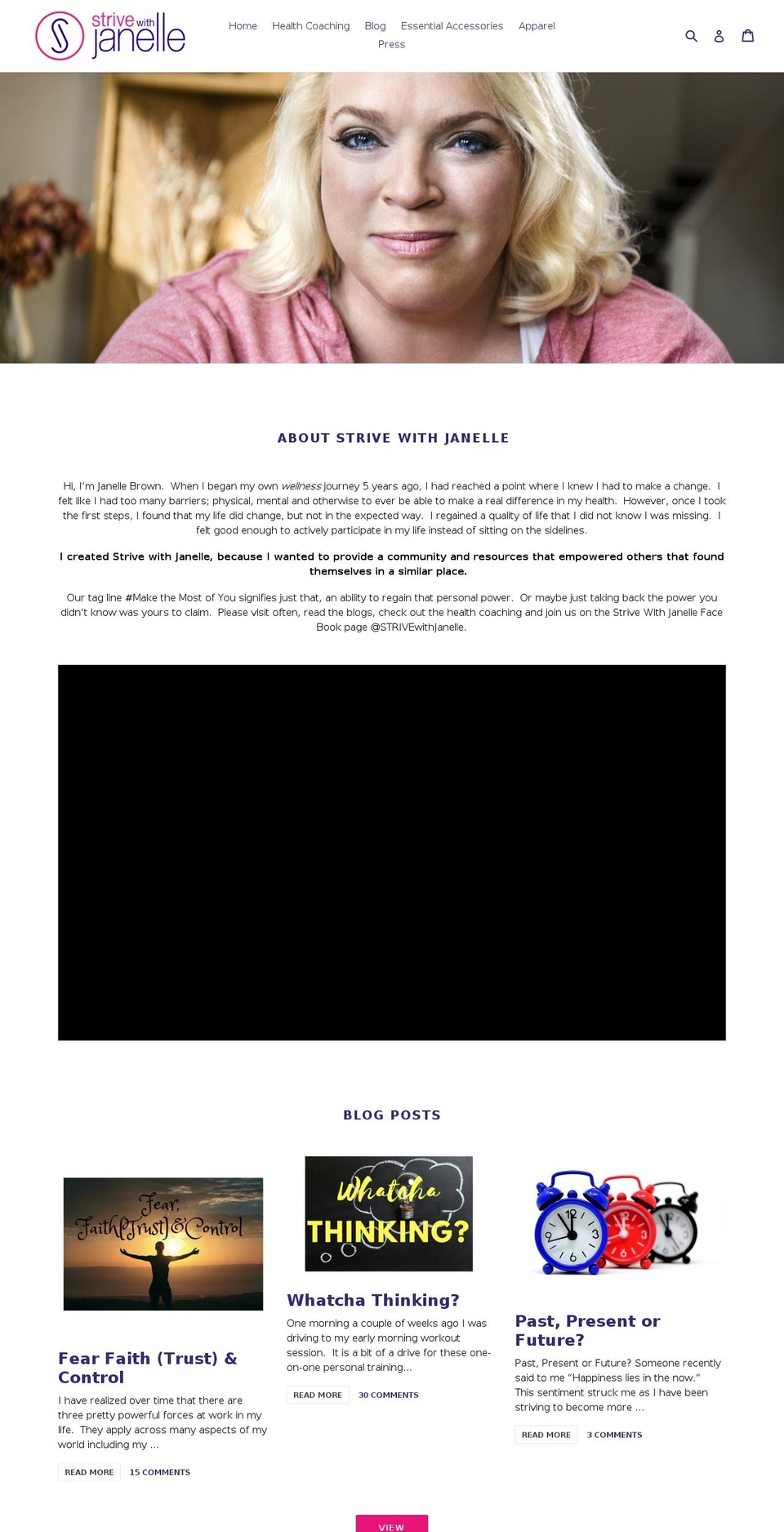 strivewithjanelle.com shopify website screenshot