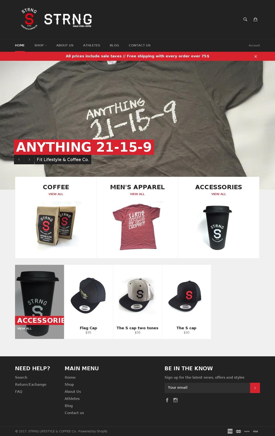 strngcoffee.com shopify website screenshot