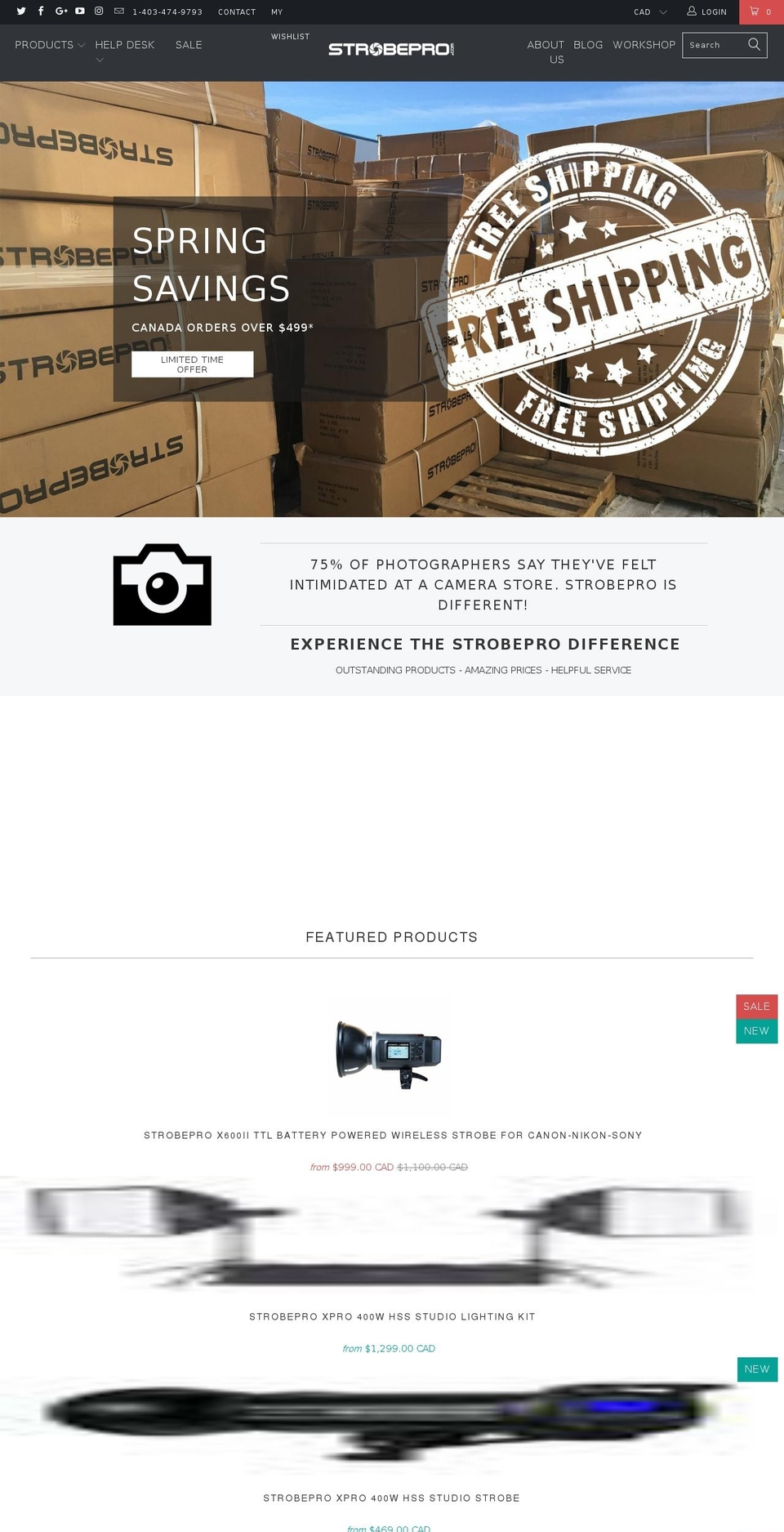 strobepro.com shopify website screenshot