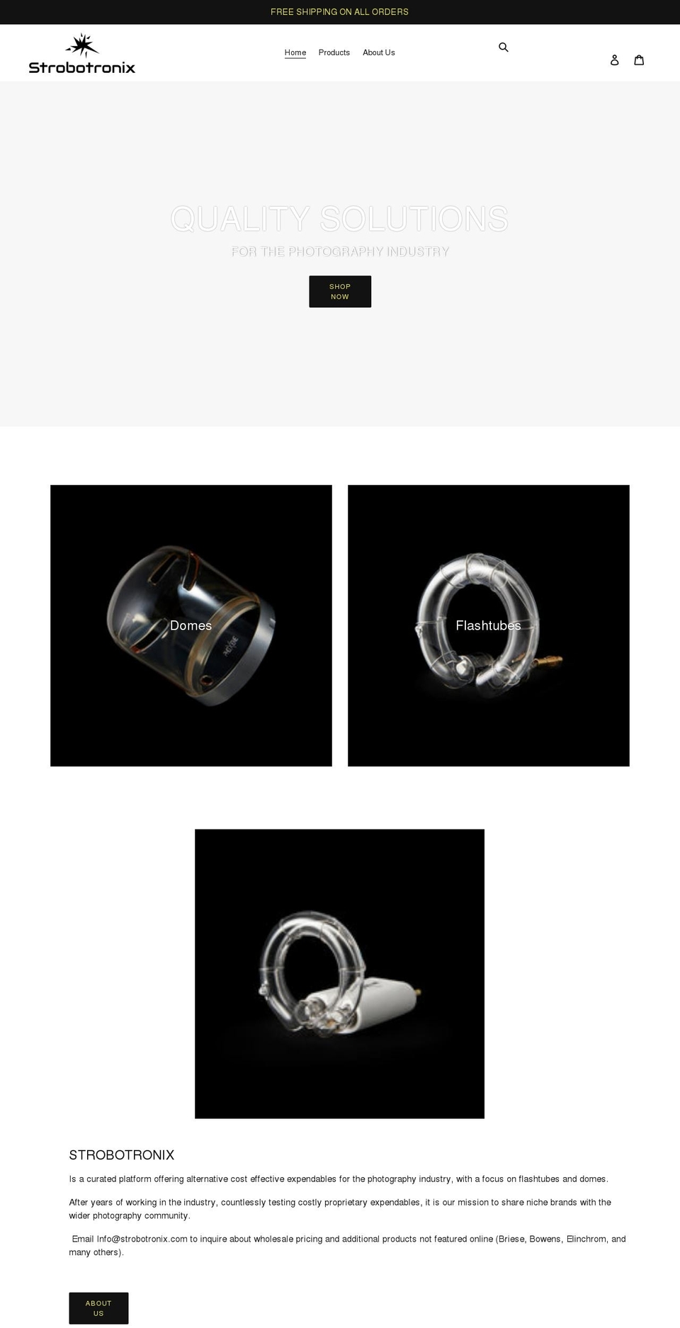 strobotronix.com shopify website screenshot
