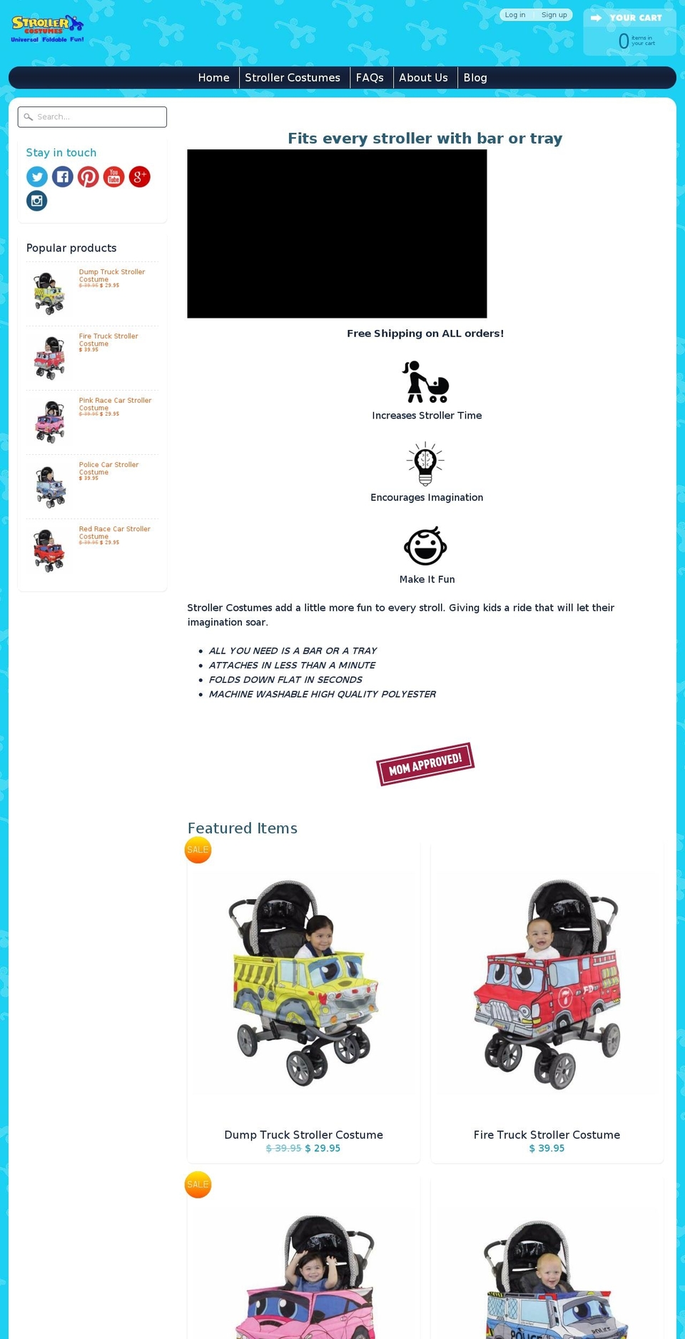 strollercostumes.com — Shopify storefront screenshot