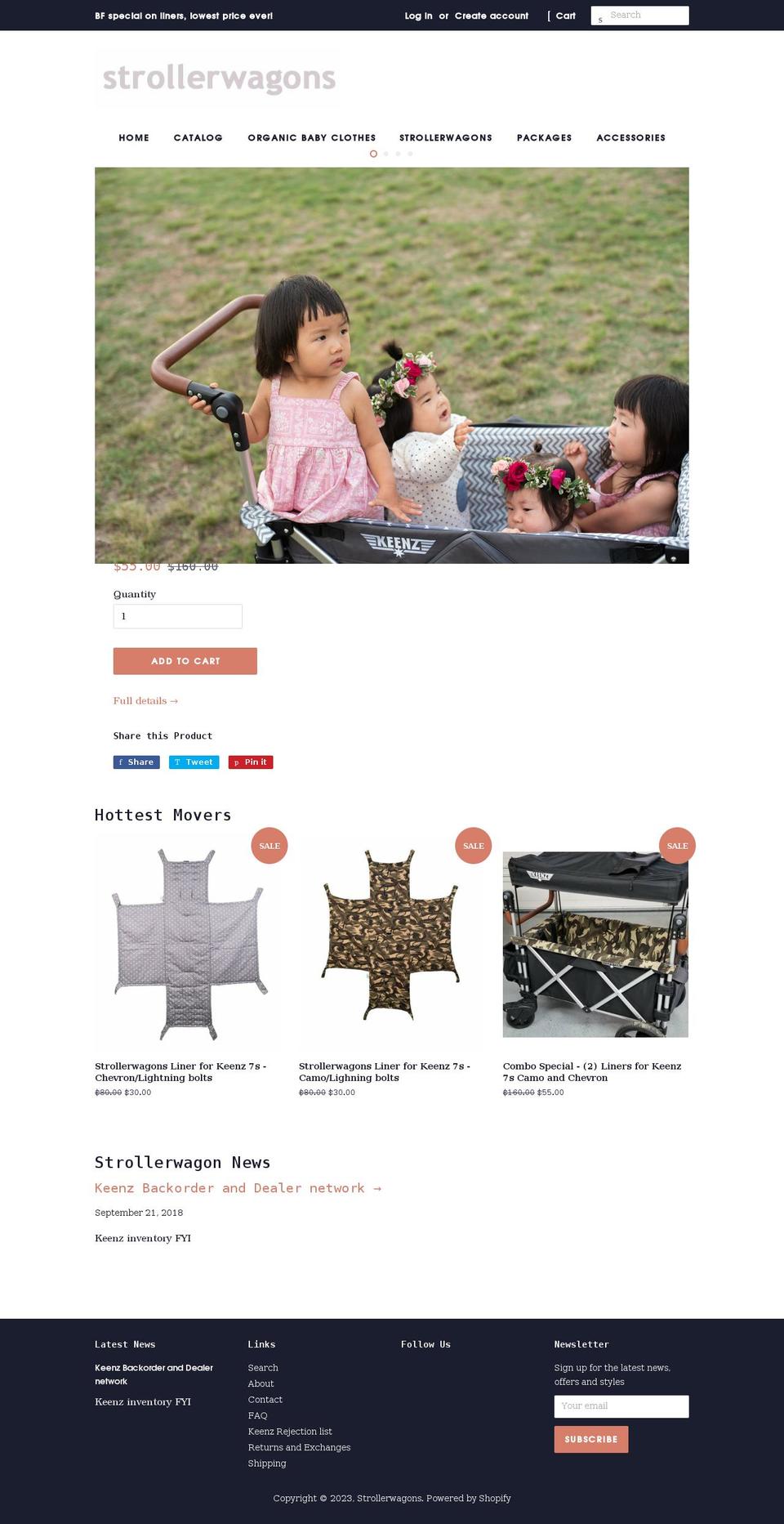 strollerwagons.com shopify website screenshot