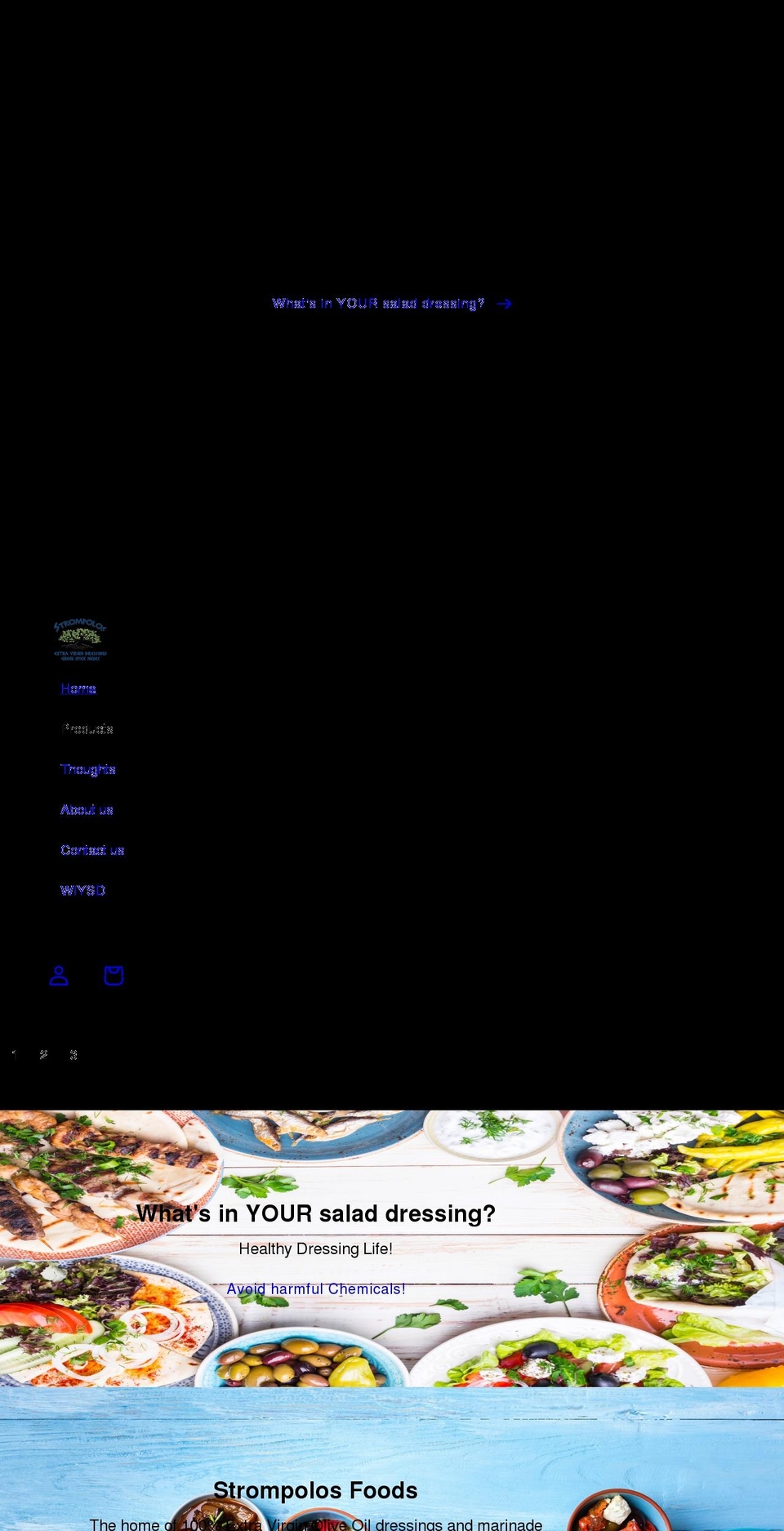 strompolosfoods.com shopify website screenshot