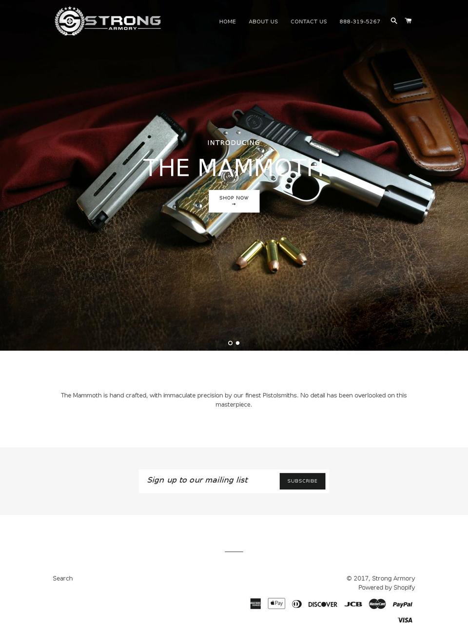 strongarmory.com shopify website screenshot