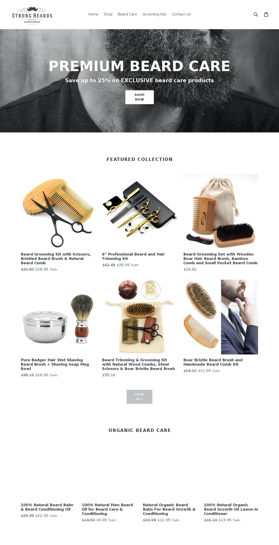 strongbeards.com shopify website screenshot