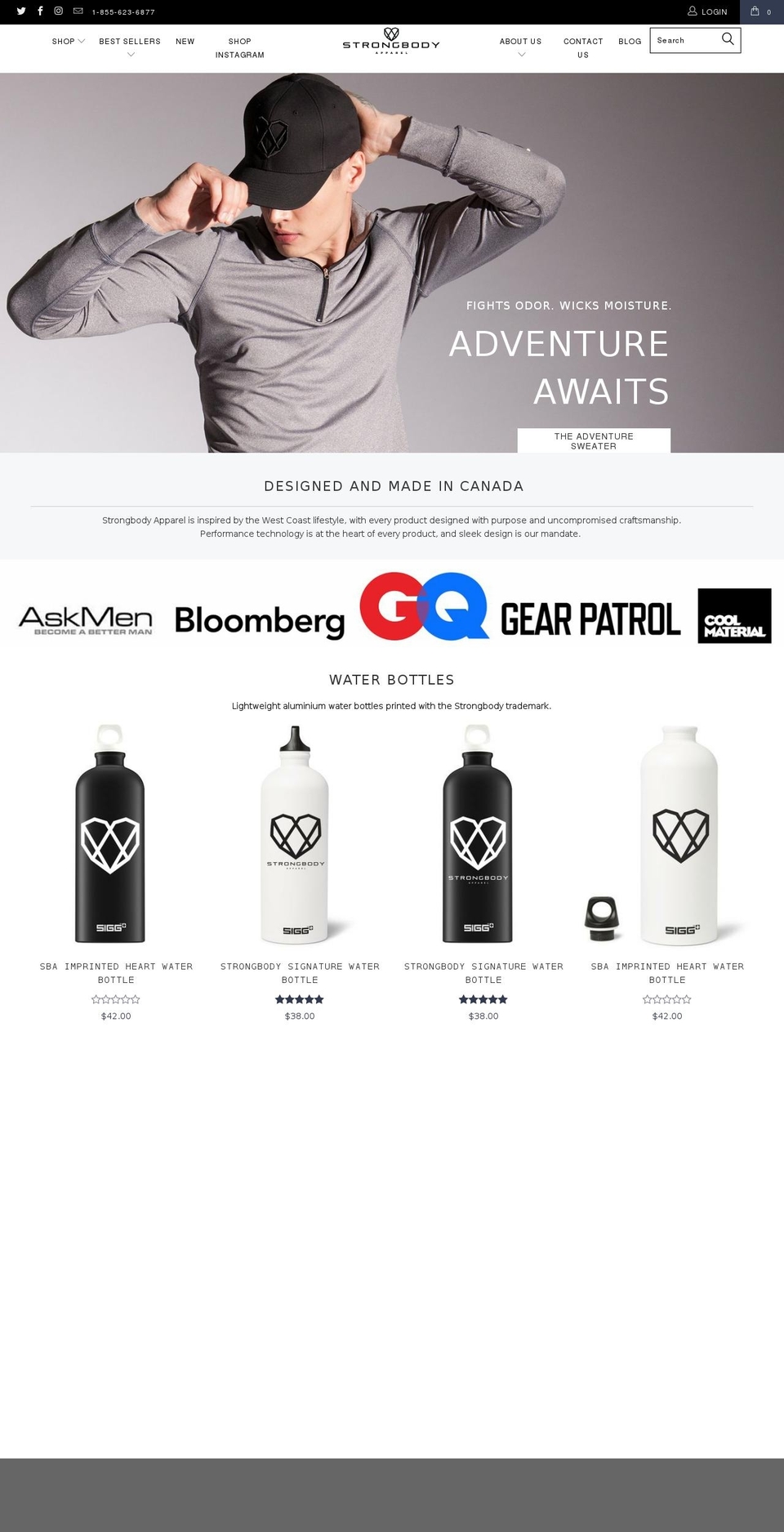 strongbodyapparel.net shopify website screenshot