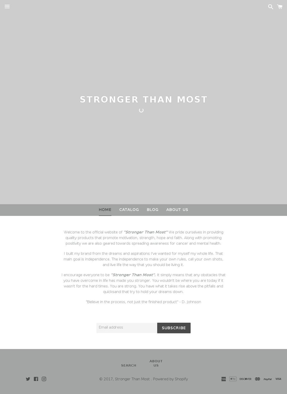 strongerthanmost.com shopify website screenshot