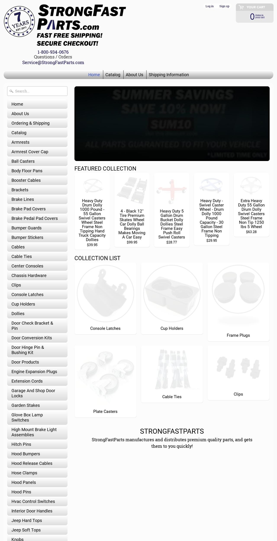 strongfastparts.com — Shopify storefront screenshot
