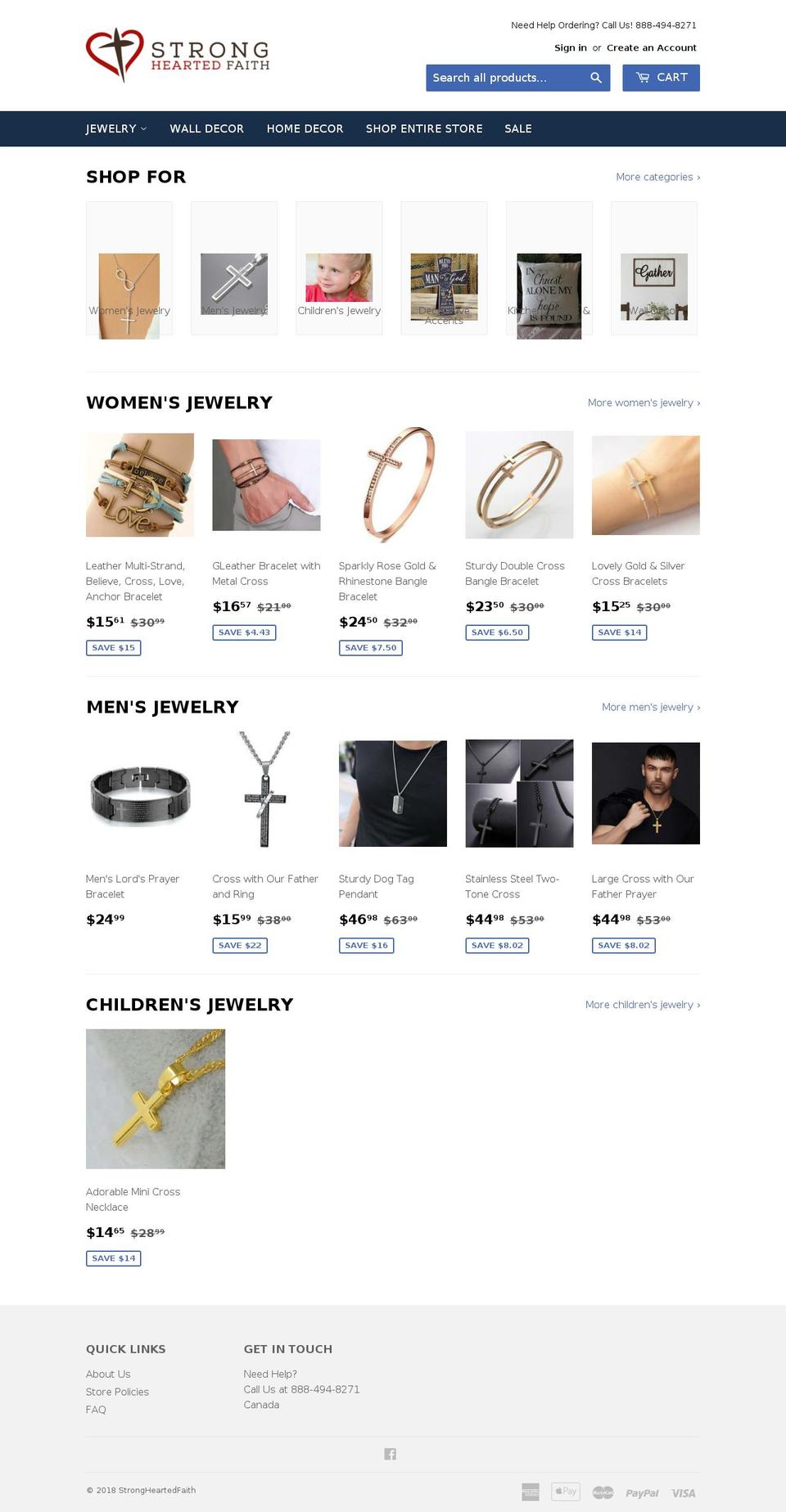 strongheartedfaith.com — Shopify storefront screenshot