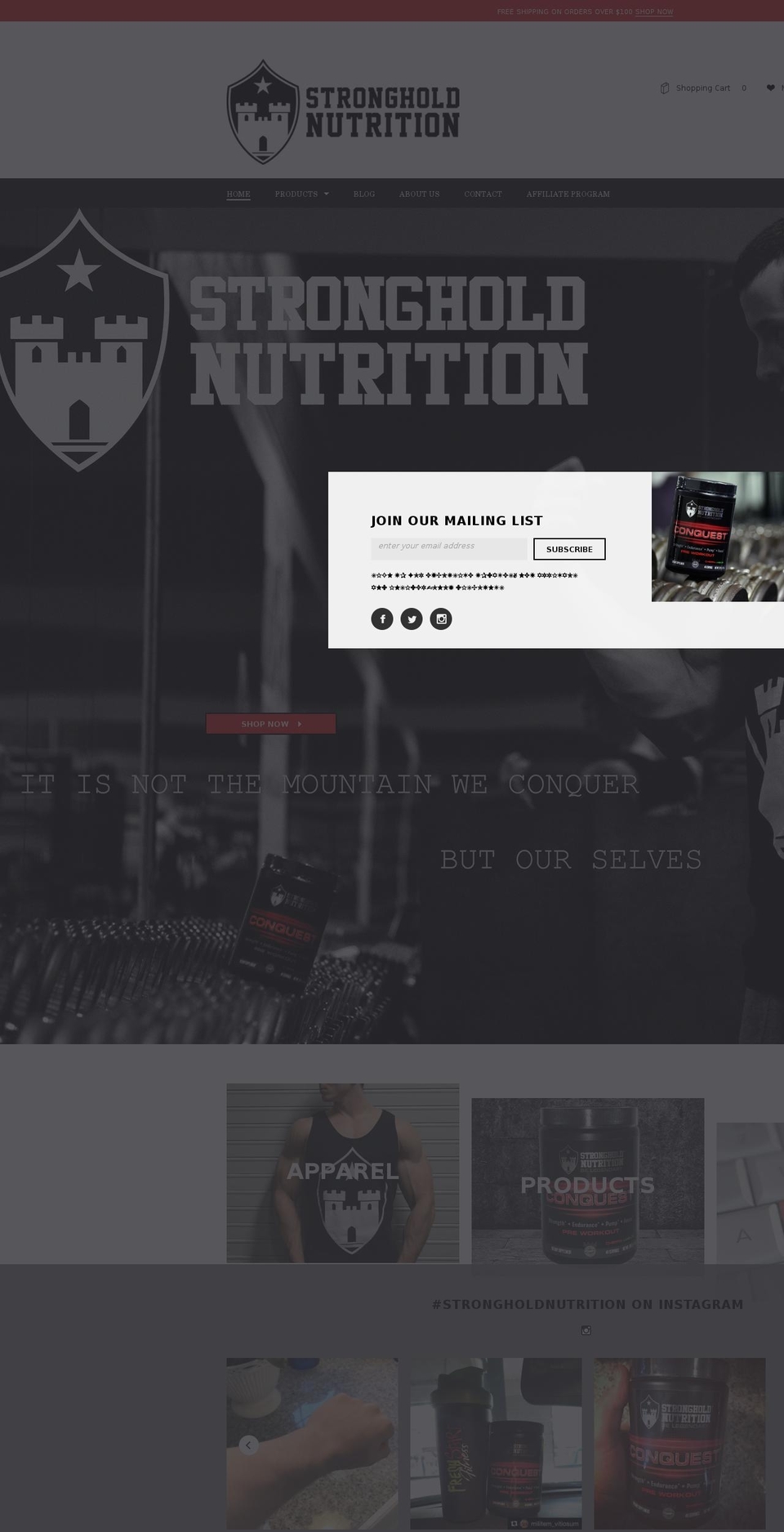 strongholdnutrition.com shopify website screenshot