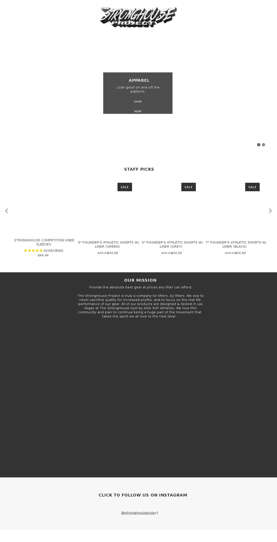 stronghouseproject.com shopify website screenshot