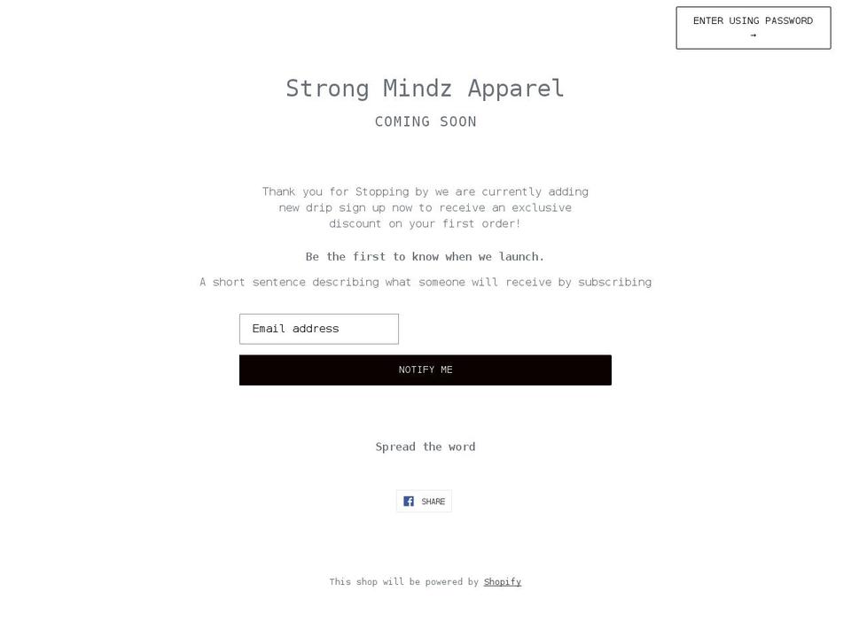 strongmindz.com shopify website screenshot