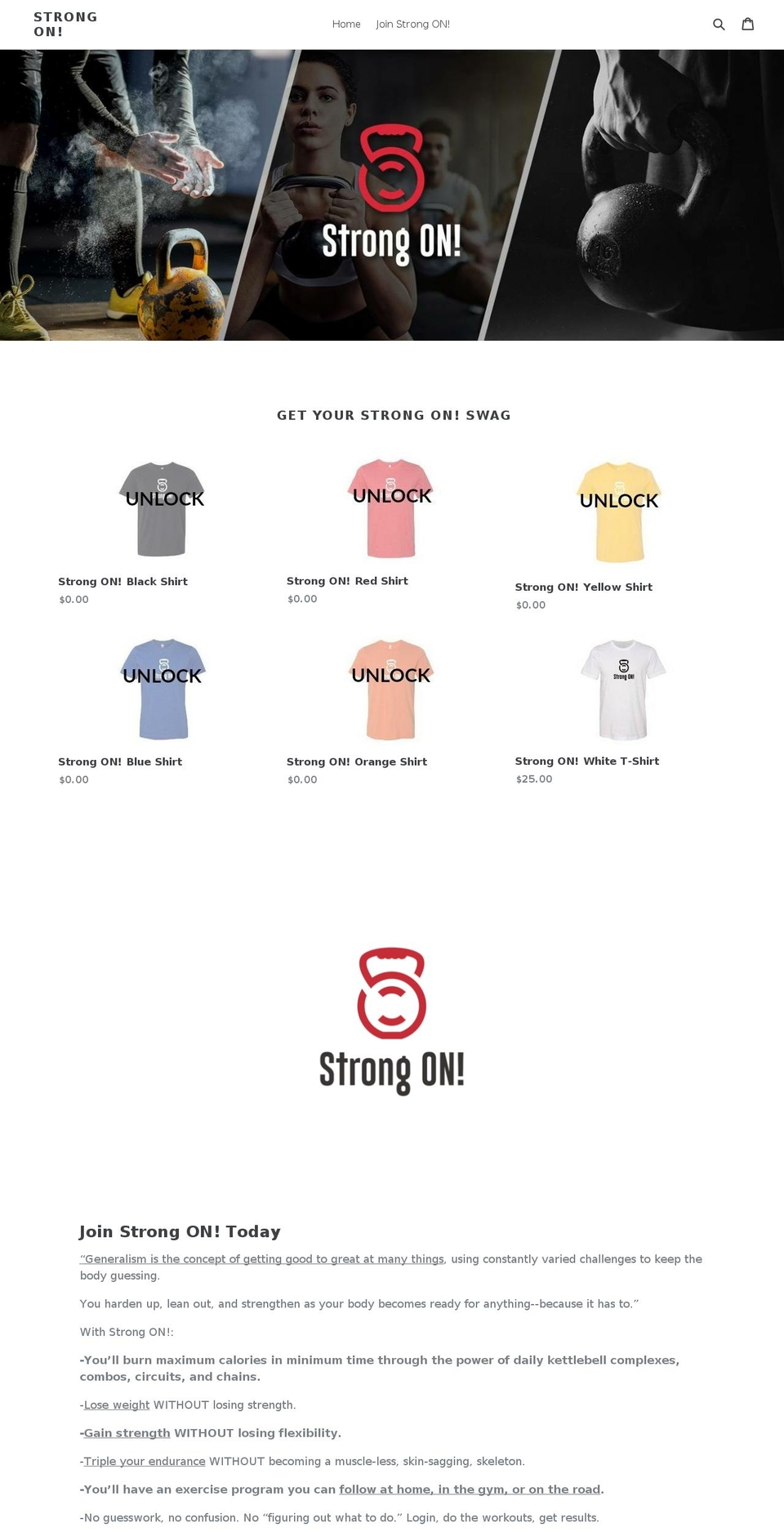 strongon.com — Shopify storefront screenshot