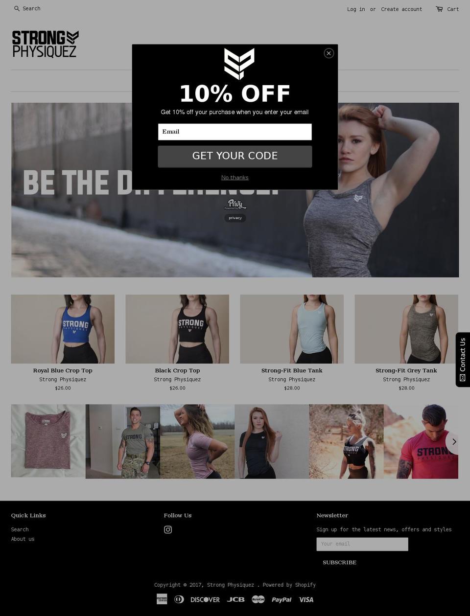 strongphysiquez.com shopify website screenshot