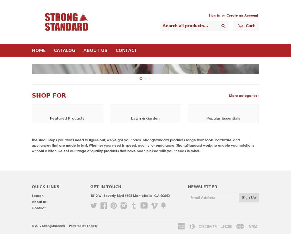 strongstandard.com shopify website screenshot