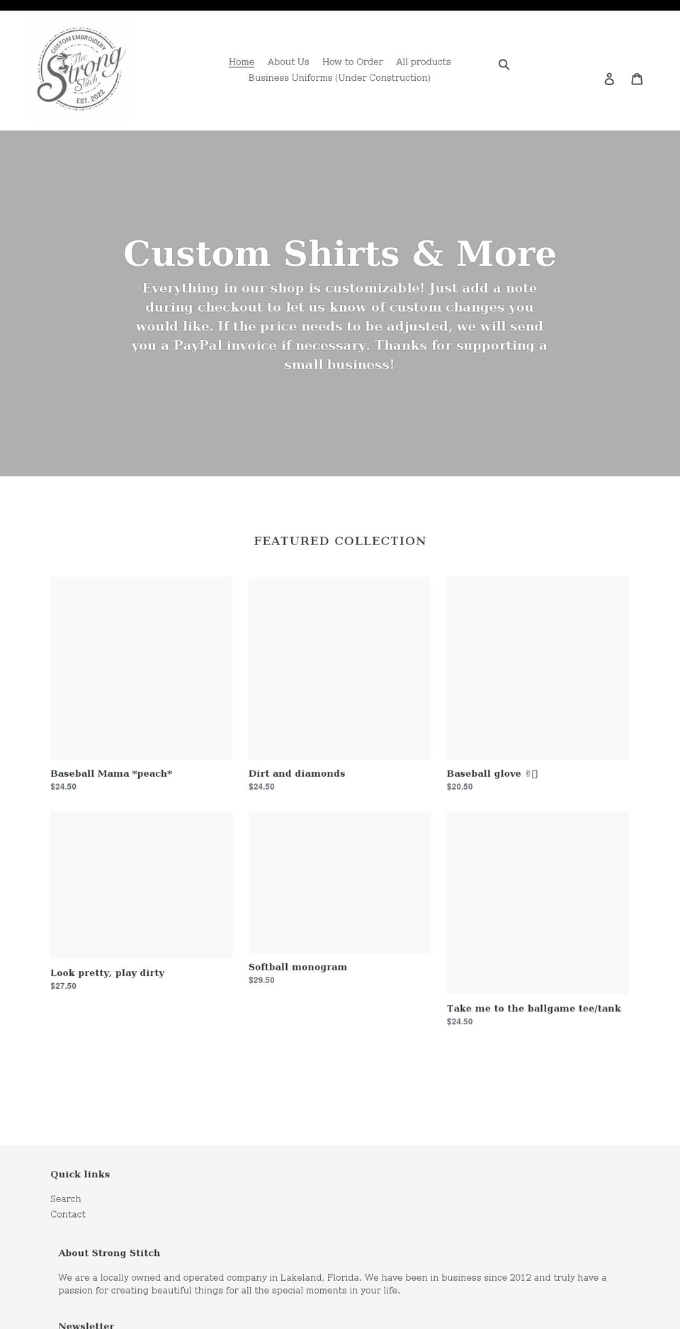 strongstitch.com shopify website screenshot
