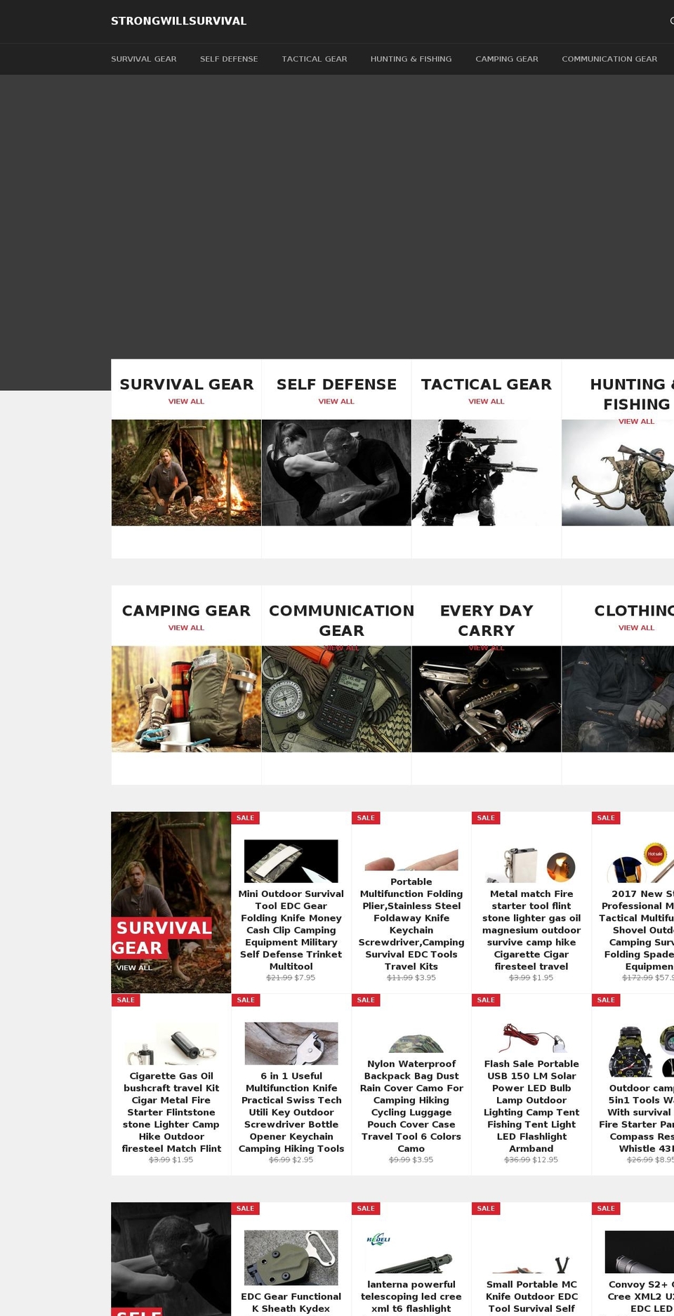 strongwillsurvival.com — Shopify storefront screenshot