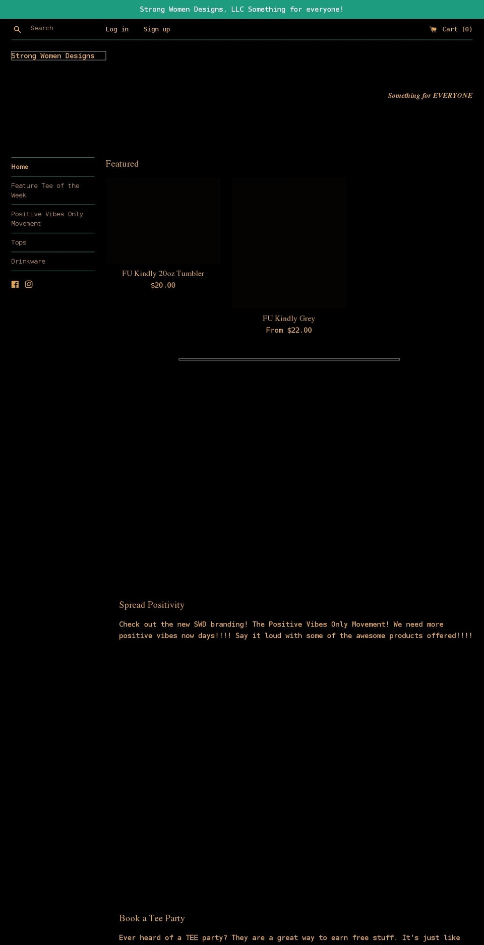 strongwomendesigns.com shopify website screenshot