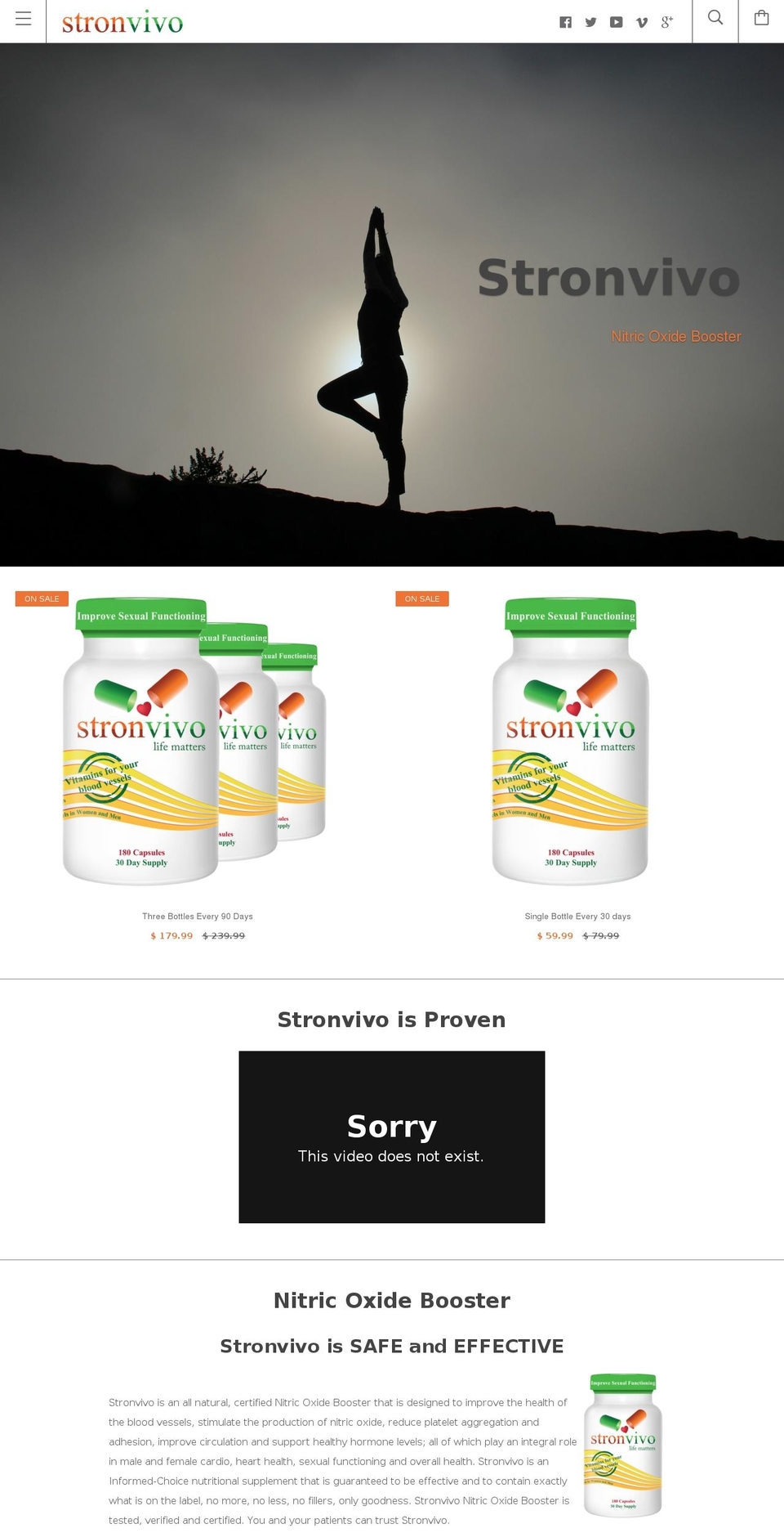 stronvivo.com shopify website screenshot