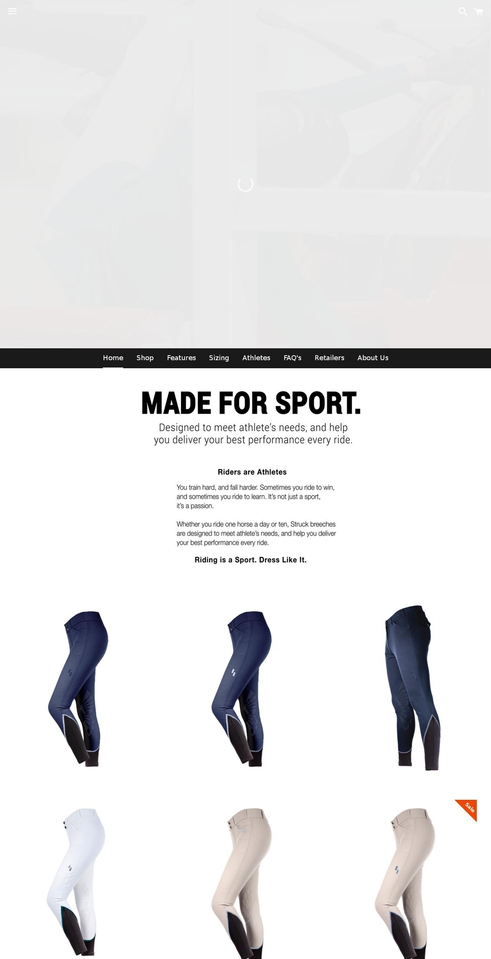 struckapparel.com shopify website screenshot