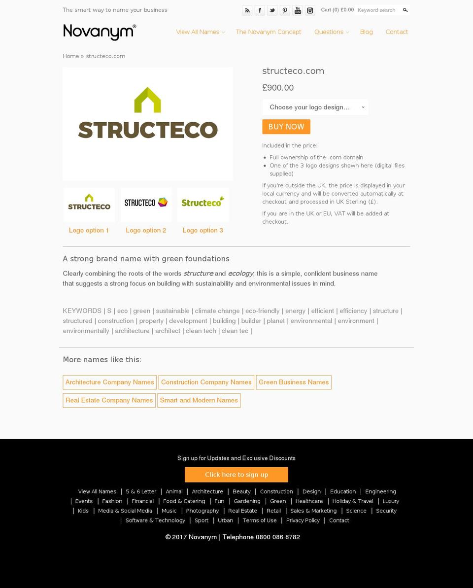 structeco.com shopify website screenshot
