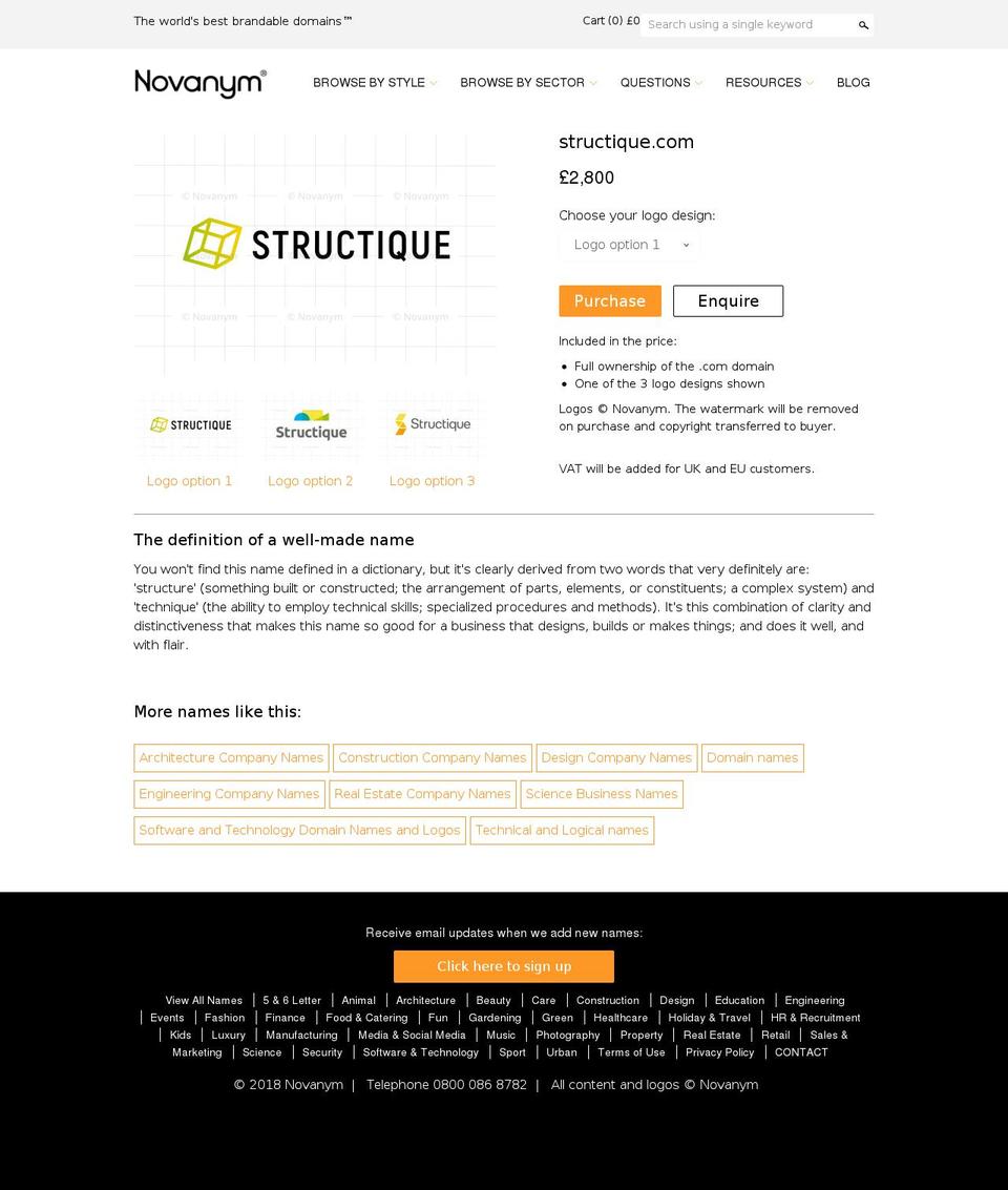 structique.com shopify website screenshot