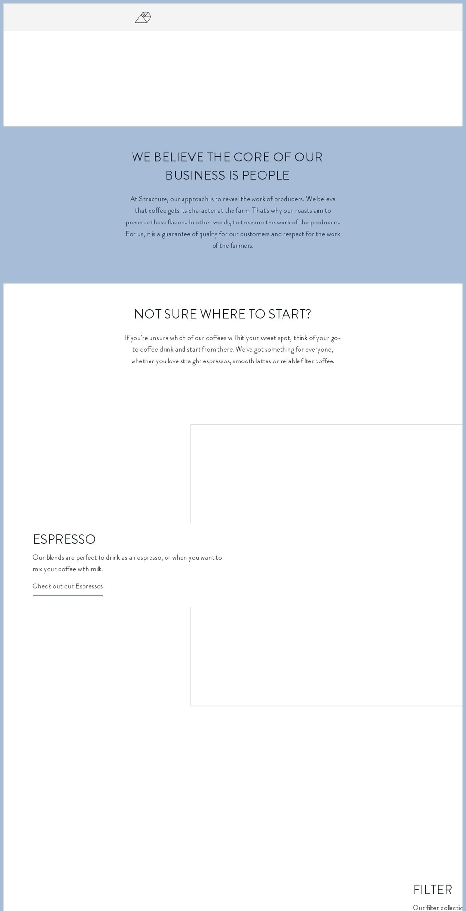 structurecoffeeroasters.com — Shopify storefront screenshot