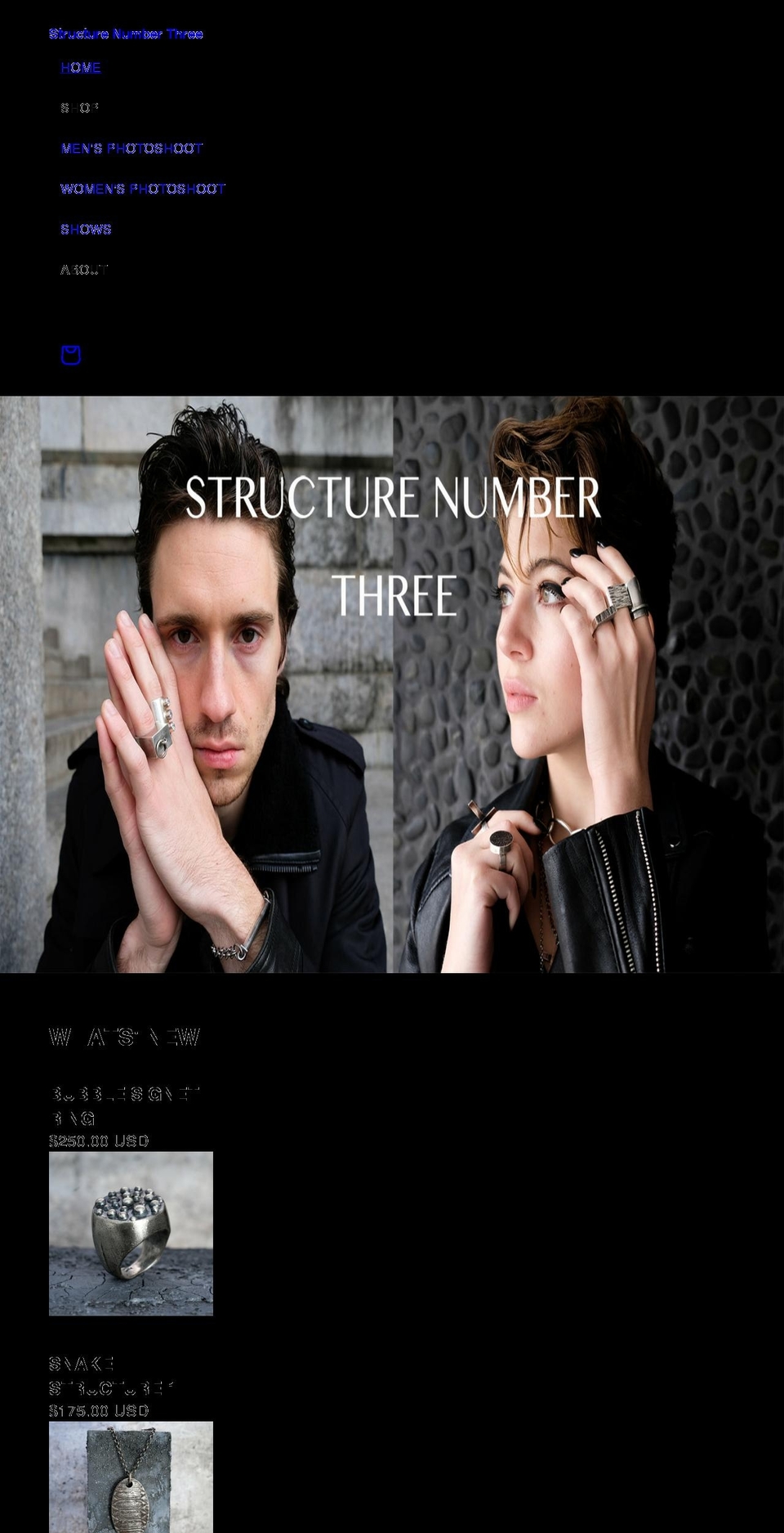 structurenumber3.com shopify website screenshot