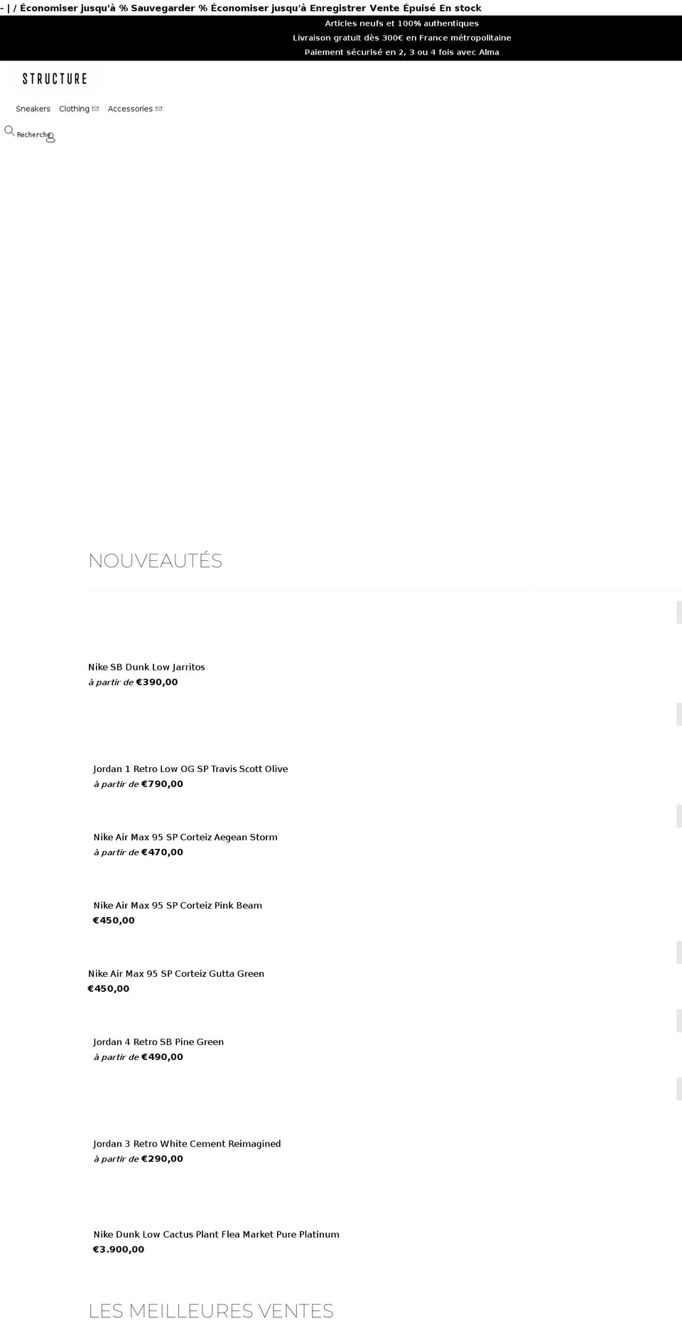 structureparis.com shopify website screenshot