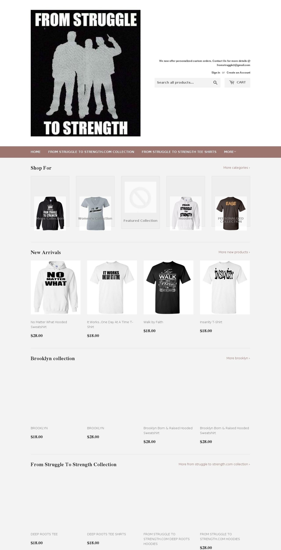 struggle2strength.biz shopify website screenshot