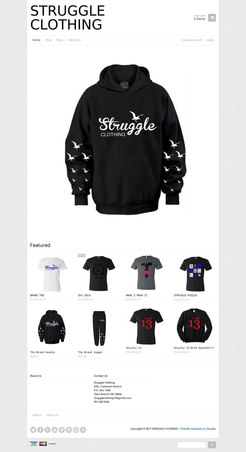 struggleclothing.com shopify website screenshot