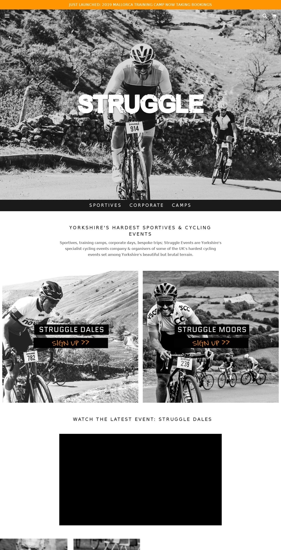 struggleevents.com shopify website screenshot