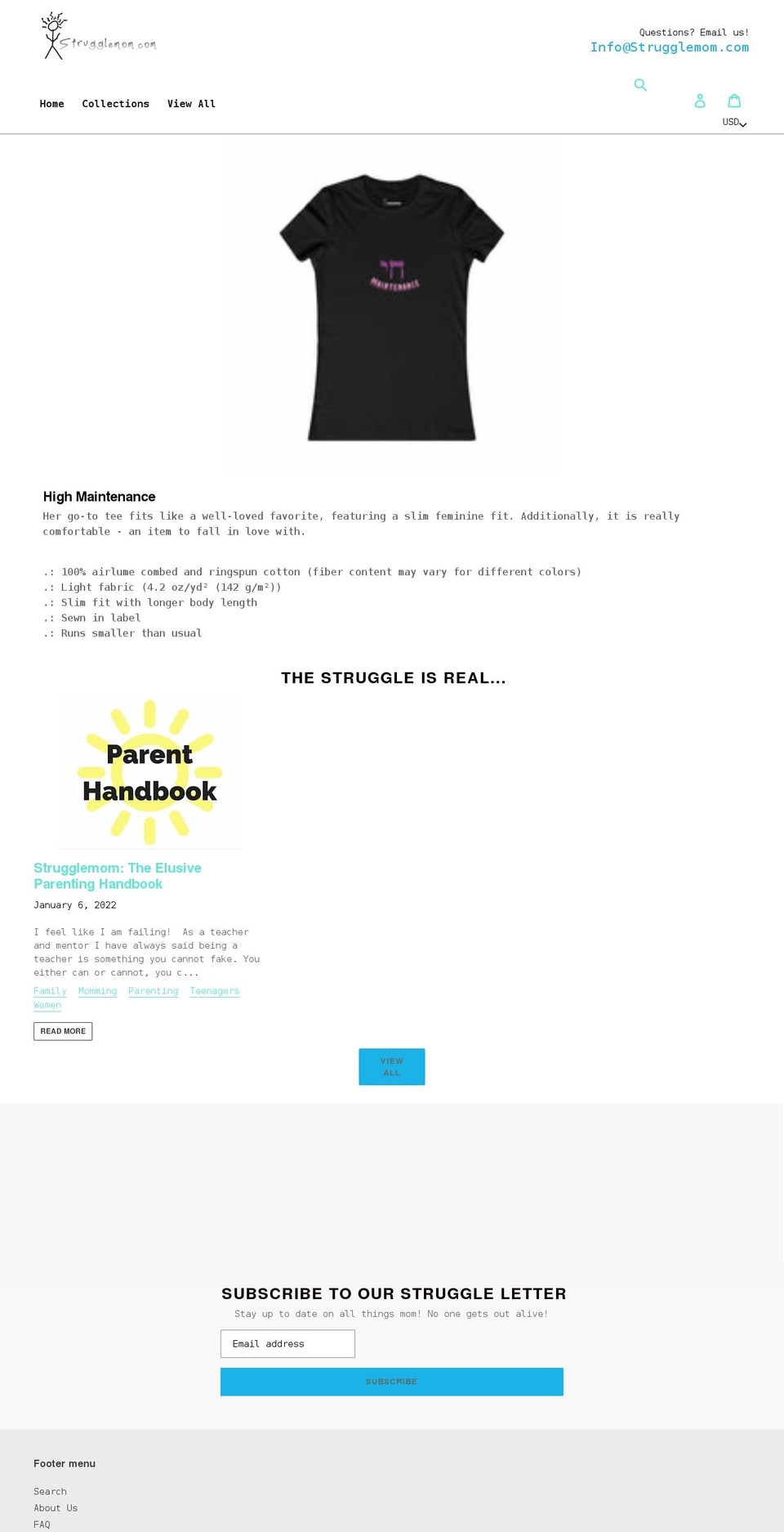 Dsl-version- with Installments message Shopify theme site example strugglemom.com