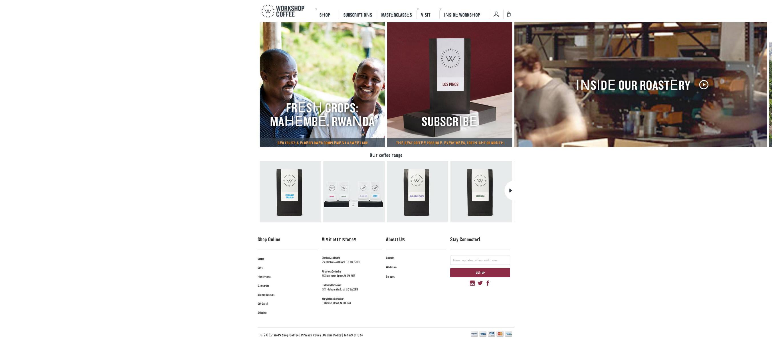 Workshop Coffee Shopify theme site example struieroad.com