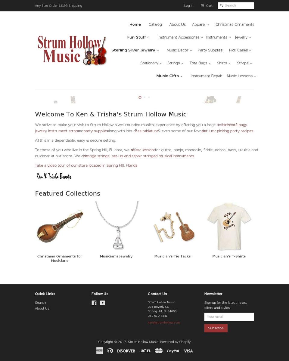 strumhollow.com shopify website screenshot
